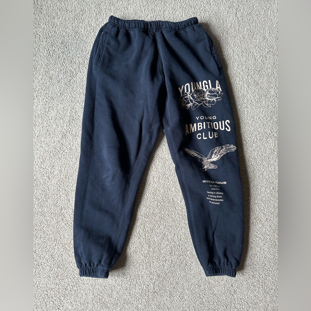 YoungLA immortal sweatpants size small in navy
